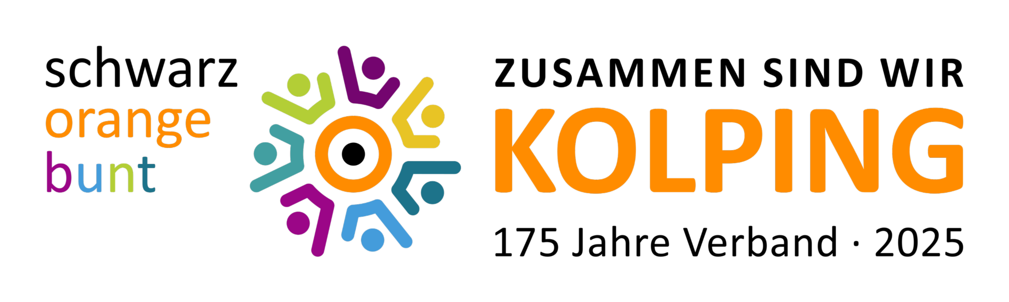 Kolpingtag 2025 in Köln - 175 Jahre Verband - schwarz - orange - bunt